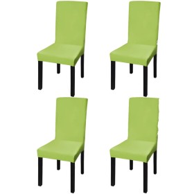 Funda para silla elástica recta 4 unidades verde