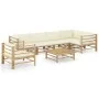 Gartenmöbel-Set 7-teilig aus Bambus und cremeweißen Kissen von vidaXL, Gartensets - Ref: Foro24-3058247, Preis: 844,70 €, Rab...