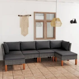 6-piece garden furniture set and gray synthetic rattan cushions by vidaXL, Garden sets - Ref: Foro24-3059714, Price: 408,97 €...