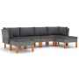 6-piece garden furniture set and gray synthetic rattan cushions by vidaXL, Garden sets - Ref: Foro24-3059714, Price: 396,75 €...
