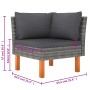Set de muebles de jardín 6 pzas y cojines ratán sintético gris