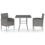 3-teilige Garten-Essgruppe aus anthrazitgrauem synthetischem Rattan von vidaXL, Gartensets - Ref: Foro24-3059412, Preis: 181,...