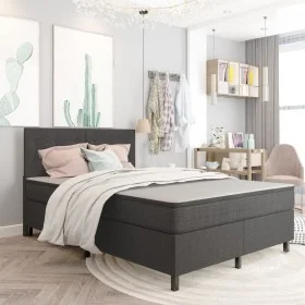 Boxspringbett dunkelgrauer Stoff 140x200 cm von vidaXL, Betten und Lattenroste - Ref: Foro24-3054794, Preis: 550,73 €, Rabatt: %