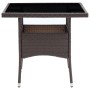 3-teilige Gartenmöbel, synthetisches Rattan und braunes Glas von vidaXL, Gartensets - Ref: Foro24-3058311, Preis: 261,17 €, R...