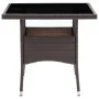 Muebles de jardín 3 piezas ratán sintético y vidrio marrón de vidaXL, Conjuntos de jardín - Ref: Foro24-3058311, Precio: 256,...