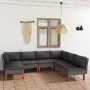 7-teiliges Gartenmöbel-Set und graue synthetische Rattankissen von vidaXL, Gartensets - Ref: Foro24-3059718, Preis: 499,21 €,...