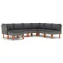 7-teiliges Gartenmöbel-Set und graue synthetische Rattankissen von vidaXL, Gartensets - Ref: Foro24-3059718, Preis: 499,21 €,...