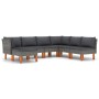 7-teiliges Gartenmöbel-Set und graue synthetische Rattankissen von vidaXL, Gartensets - Ref: Foro24-3059718, Preis: 506,61 €,...