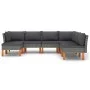 7-teiliges Gartenmöbel-Set und graue synthetische Rattankissen von vidaXL, Gartensets - Ref: Foro24-3059718, Preis: 499,21 €,...