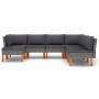 7-teiliges Gartenmöbel-Set und graue synthetische Rattankissen von vidaXL, Gartensets - Ref: Foro24-3059718, Preis: 506,61 €,...