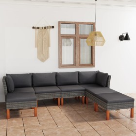 7-piece garden furniture set with gray synthetic rattan cushions by vidaXL, Garden sets - Ref: Foro24-3059717, Price: 488,74 ...
