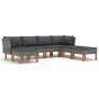 7-piece garden furniture set with gray synthetic rattan cushions by vidaXL, Garden sets - Ref: Foro24-3059717, Price: 480,79 ...