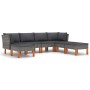 7-teiliges Gartenmöbel-Set und Kissen synthetisches Rattangrau von vidaXL, Gartensets - Ref: Foro24-3059717, Preis: 490,53 €,...