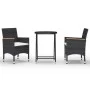 Garden bistro set 3 pcs synthetic rattan black tempered glass by vidaXL, Garden sets - Ref: Foro24-3058384, Price: 178,45 €, ...