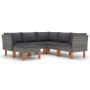 6-teiliges Gartenmöbel-Set und graue synthetische Rattankissen von vidaXL, Gartensets - Ref: Foro24-3059712, Preis: 462,15 €,...