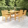 Conjunto de comedor de jardín 7 piezas madera maciza de teca de vidaXL, Conjuntos de jardín - Ref: Foro24-3059600, Precio: 92...