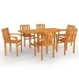 Conjunto de comedor de jardín 7 piezas madera maciza de teca de vidaXL, Conjuntos de jardín - Ref: Foro24-3059600, Precio: 92...