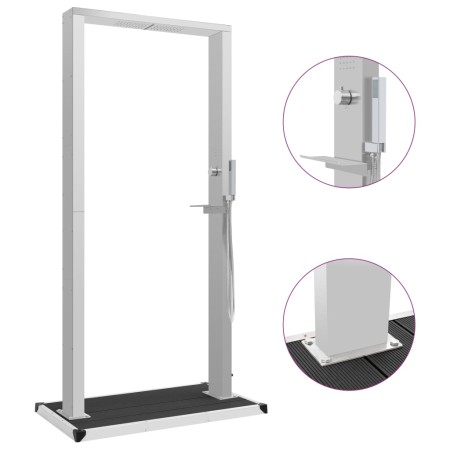 Garden shower with stainless steel and WPC tray by vidaXL, Pool and spa accessories - Ref: Foro24-3051294, Price: 417,45 €, D...