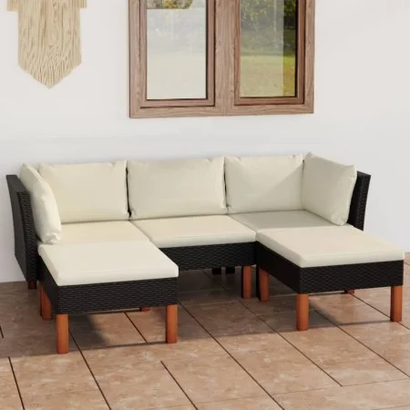 5-piece garden furniture set and black synthetic rattan cushions by vidaXL, Garden sets - Ref: Foro24-3059733, Price: 319,96 ...