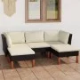 5-teiliges Gartenmöbel-Set und schwarze synthetische Rattankissen von vidaXL, Gartensets - Ref: Foro24-3059733, Preis: 319,96...