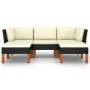 5-teiliges Gartenmöbel-Set und schwarze synthetische Rattankissen von vidaXL, Gartensets - Ref: Foro24-3059733, Preis: 319,96...