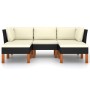 5-teiliges Gartenmöbel-Set und schwarze synthetische Rattankissen von vidaXL, Gartensets - Ref: Foro24-3059733, Preis: 324,82...