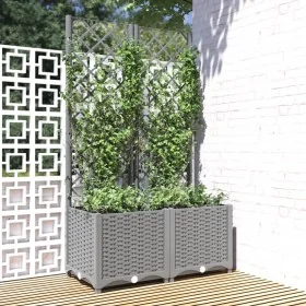 Pflanzgefäß mit Gitter PP hellgrau 80x40x136 cm von vidaXL, Töpfe und Pflanzgefäße - Ref: Foro24-153272, Preis: 84,98 €, Raba...