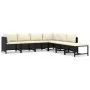 7-teiliges Gartenmöbel-Set und schwarze synthetische Rattankissen von vidaXL, Gartensets - Ref: Foro24-3059791, Preis: 369,43...