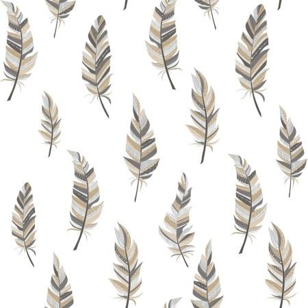 Urban Friends & Coffee Papel pintado plumas blanco y plateado de Noordwand, Papel pintado - Ref: Foro24-425311, Precio: 23,30...
