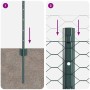Reja con postes Verde 0.8 x 25 m Acero