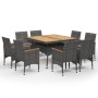 9-piece garden dining set made of PE rattan and gray acacia wood by vidaXL, Garden sets - Ref: Foro24-3058347, Price: 662,60 ...