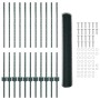 Reja con postes Verde 1 x 25 m Acero