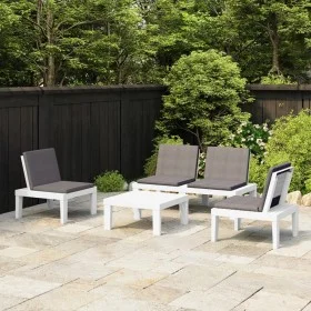 4-piece garden furniture set with white plastic cushions by vidaXL, Garden sets - Ref: Foro24-3059829, Price: 274,95 €, Disco...