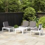 4-teiliges Gartenmöbel-Set mit weißen Kunststoffkissen von vidaXL, Gartensets - Ref: Foro24-3059829, Preis: 284,05 €, Rabatt: %