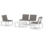 4-teiliges Gartenmöbel-Set mit weißen Kunststoffkissen von vidaXL, Gartensets - Ref: Foro24-3059829, Preis: 284,05 €, Rabatt: %