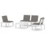 Set de muebles de jardín 4 piezas con cojines plástico blanco de vidaXL, Conjuntos de jardín - Ref: Foro24-3059829, Precio: 2...
