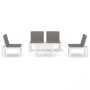 Set de muebles de jardín 4 piezas con cojines plástico blanco de vidaXL, Conjuntos de jardín - Ref: Foro24-3059829, Precio: 2...