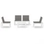 Set de muebles de jardín 4 piezas con cojines plástico blanco de vidaXL, Conjuntos de jardín - Ref: Foro24-3059829, Precio: 2...