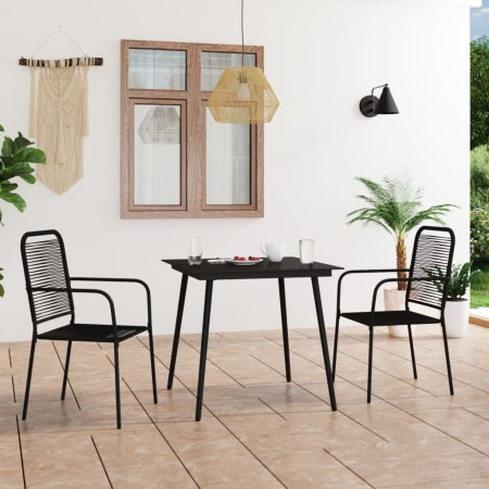 3-piece garden dining set, made of cotton rope and black steel. by vidaXL, Garden sets - Ref: Foro24-3058277, Price: 224,54 €...