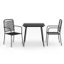 3-piece garden dining set, made of cotton rope and black steel. by vidaXL, Garden sets - Ref: Foro24-3058277, Price: 221,47 €...