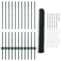 Reja con postes Verde 1 x 25 m Acero