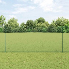 Reja con postes Verde 1.4 x 25 m Acero