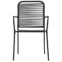 Set de comedor de jardín 7 pzas cuerda de algodón y acero negro by vidaXL, Garden sets - Ref: Foro24-3058278, Price: 482,11 €...