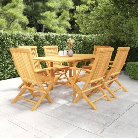 7-piece solid teak wood garden dining set by vidaXL, Garden sets - Ref: Foro24-3059596, Price: 611,39 €, Discount: %