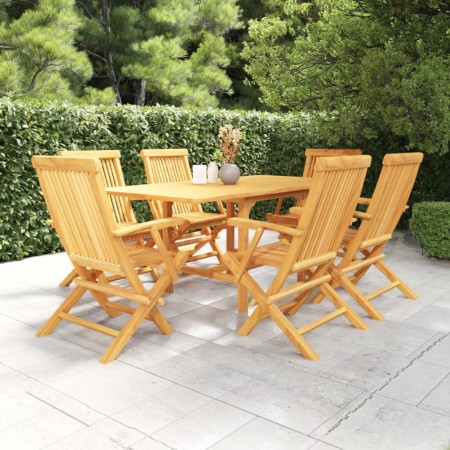 7-teilige Garten-Essgarnitur aus massivem Teakholz von vidaXL, Gartensets - Ref: Foro24-3059596, Preis: 600,57 €, Rabatt: %