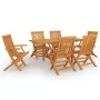 Juego de comedor para jardín 7 piezas madera maciza teca de vidaXL, Conjuntos de jardín - Ref: Foro24-3059596, Precio: 610,34...