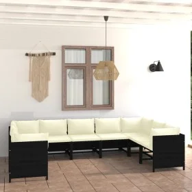 9-piece garden furniture set and black synthetic rattan cushions by vidaXL, Garden sets - Ref: Foro24-3059794, Price: 501,28 ...