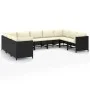 9-teiliges Gartenmöbel-Set und schwarze synthetische Rattankissen von vidaXL, Gartensets - Ref: Foro24-3059794, Preis: 501,28...