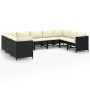 9-teiliges Gartenmöbel-Set und schwarze synthetische Rattankissen von vidaXL, Gartensets - Ref: Foro24-3059794, Preis: 507,57...