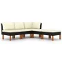 5-teiliges Gartenmöbel-Set und schwarze synthetische Rattankissen von vidaXL, Gartensets - Ref: Foro24-3059732, Preis: 297,62...